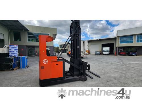 caption BT Turret Truck 1.5 Narrow Aisle Battery Electric Sit Down Rider Reach ( Manufacturer Toyota)