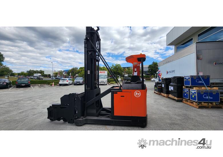 caption BT Turret Truck 1.5 Narrow Aisle Battery Electric Sit Down Rider Reach ( Manufacturer Toyota)