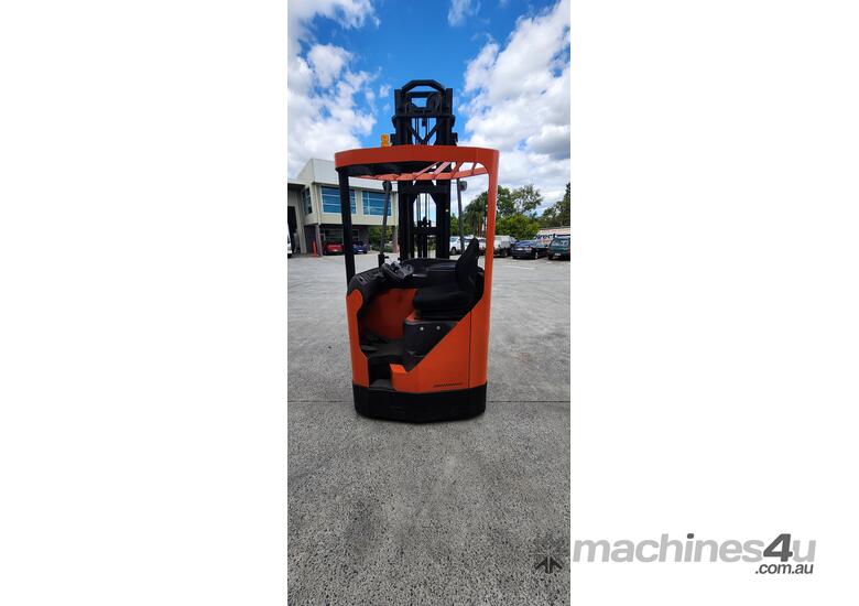 caption BT Turret Truck 1.5 Narrow Aisle Battery Electric Sit Down Rider Reach ( Manufacturer Toyota)