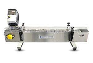 PACKSERV 1.2m Bench Top Stainless Steel Slat Conveyor * all container shapes & sizes *