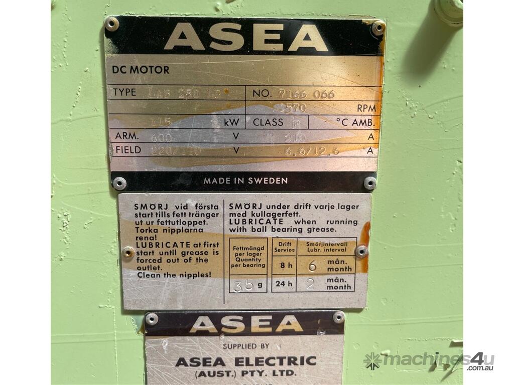 Used asea 115 kw 150 hp 1570 rpm 600 volt Foot Mount 250 frame DC