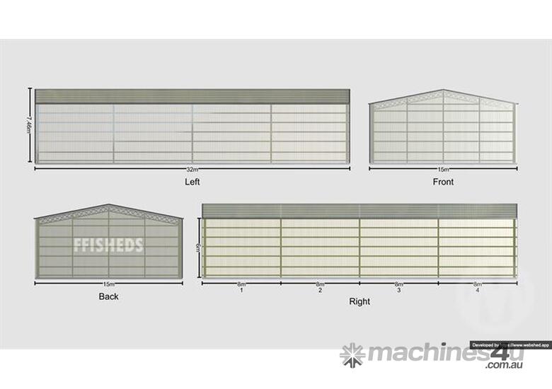 caption FFI Sheds 15MX32MX6M