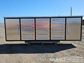 Unused Steelman 3.0m Work Bench/Tool Cabinet, 18 Drawers, 2 Doors  - picture0' - Click to enlarge