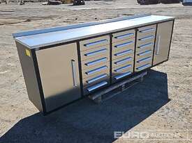 Unused Steelman 3.0m Work Bench/Tool Cabinet, 18 Drawers, 2 Doors  - picture0' - Click to enlarge