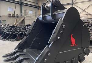 Roo Attachments Rock Bucket HD to Suit 30 to 35 Ton Excavator