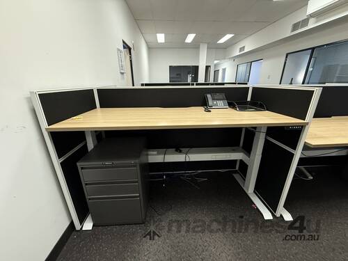 caption Office 4 Person Cubicle Including contents