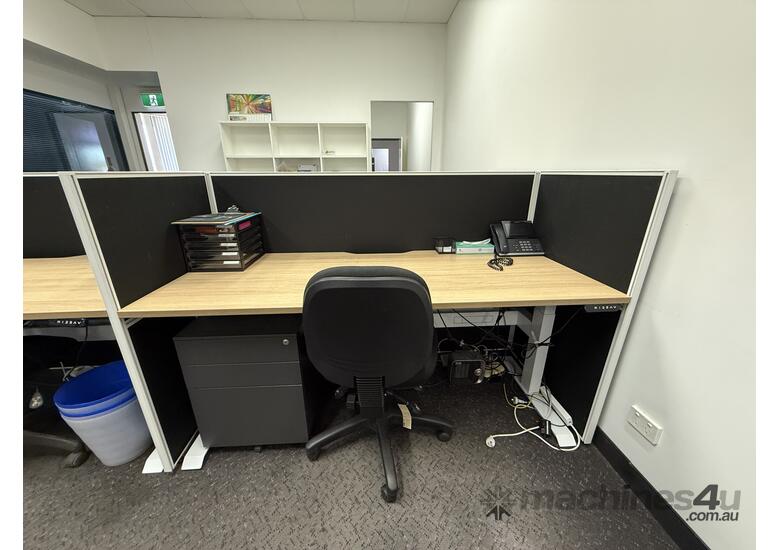 caption Office 4 Person Cubicle Including contents