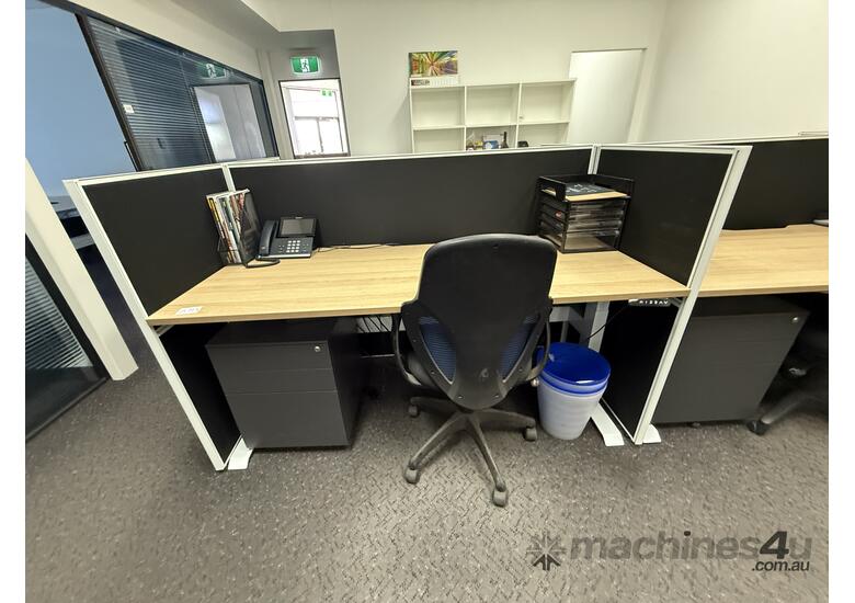 caption Office 4 Person Cubicle Including contents