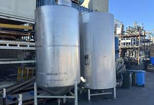 5000L STAINLESS Process Vessel mixing conical base TANK CIP Manhole stand BSM