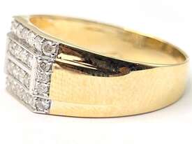 9CT MEN'S YELLOW GOLD & 0.41CT DIAMOND RING  - picture0' - Click to enlarge