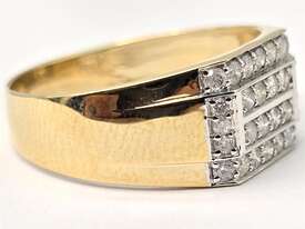 9CT MEN'S YELLOW GOLD & 0.41CT DIAMOND RING  - picture2' - Click to enlarge