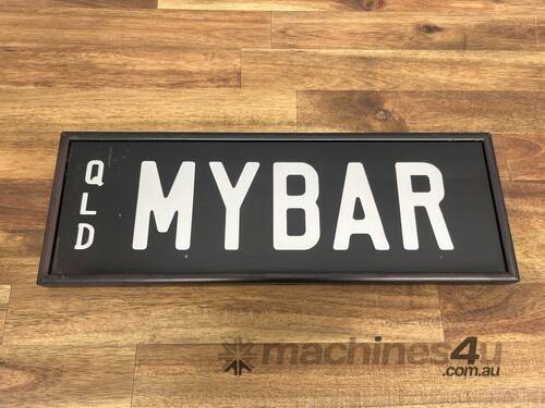 caption QLD Personalised Number Plate - ‘MYBAR’