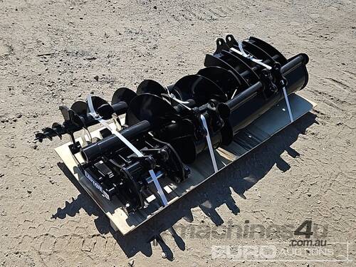 caption Unused Captok Qty (8 of), Quick Hitch, Rake, Ripper, Grabber, 20cm Auger, 30cm, Auger Rod, 800mm Buc