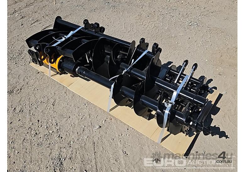 caption Unused Captok Qty (8 of), Quick Hitch, Rake, Ripper, Grabber, 20cm Auger, 30cm, Auger Rod, 800mm Buc