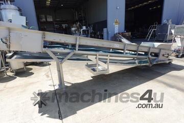 Incline Belt Conveyor, 525mm W x 5400mm L x 1480mm H