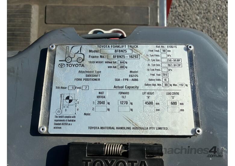 2015 Toyota 8FBN25 Forklift