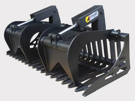 NEW HIGH QUALITY SKID STEER ROUND BAR RAKE GRAPPLE BUCKET - picture0' - Click to enlarge