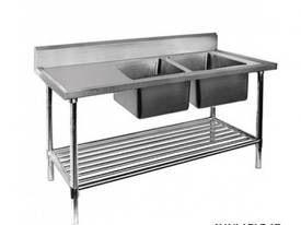 F.E.D. 1800-7-DSBR Economic 304 Grade SS Right Double Sink Bench 1800x700x900 with two 610x400x250 s - picture0' - Click to enlarge