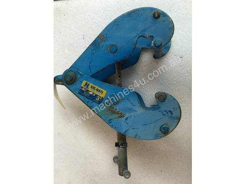 Beam Girder Clamp 3 Ton Nobles Rigmate for Block & Tackle Lifting Mount