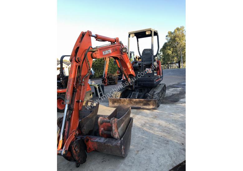 caption SOLD--Kubota KX71-3 2.8Tonne Rubber Tracked, Hyd Quick Hitch, 1200mm Mud, 600mm Bucket