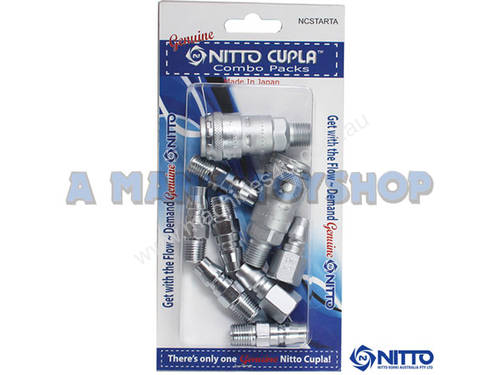 AIR FITTING ONE TOUCH NITTO 9 PC KIT 1/4