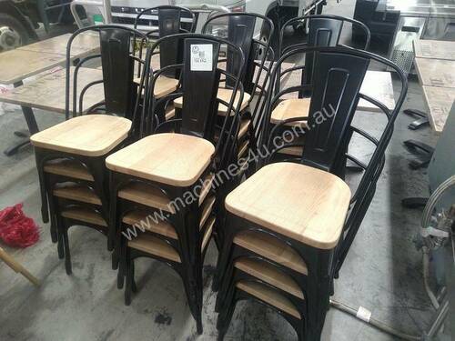 Bolero Steel Chairs With Wooden Seat
