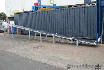 Aluminium Incline Motorised Belt Conveyor - 9.5m long