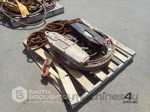 WIRE ROPE & 2 X WIRE ROPE WINCHES & ROPE