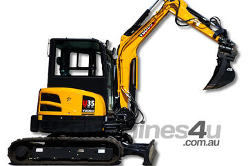 U35 Yuchai 2024 Model Mini Excavator 3.8T with AC Cabin + Hitch & Buckets!