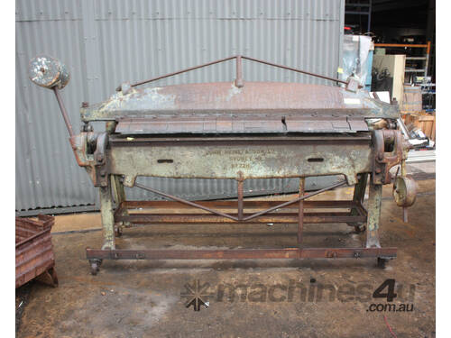 John Heine & Son No.72H Finger Pan Sheet Metal Bender BRAKE PRESS Manual 1800mm