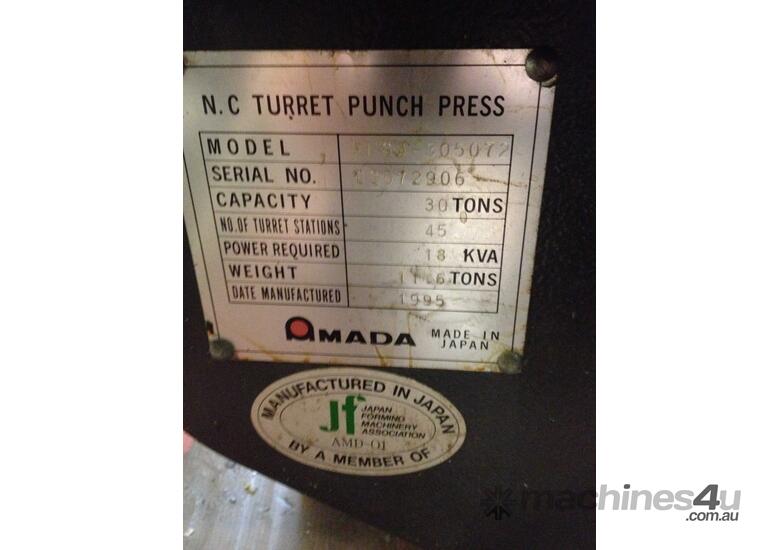 caption Amada Pega 357 (1995)  * CHECKED, TESTED, AND PREPARED FOR IMMEDIATE OPERATION *