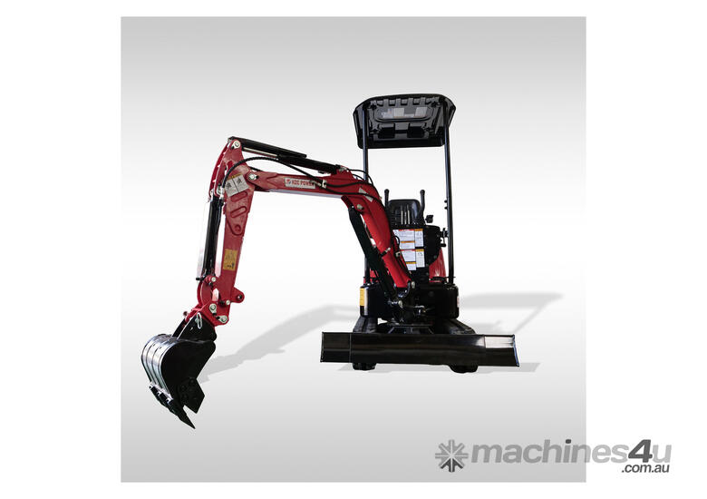 caption HZC MINI EXCAVATOR 1 TONE 14HP PETROL SWING BOOM & ADJUSTABLE TRACK(BKB941)