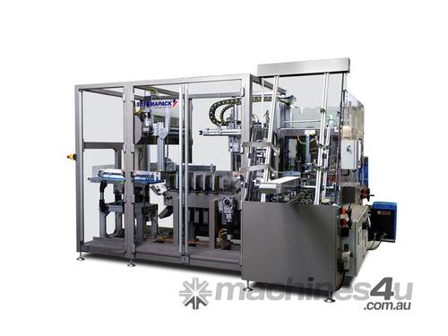 caption Wrap Around 20 - Automatic case-packer to wrap products starting from a flat blank