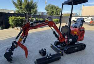 Mini Excavator 1.0T Rhinoceros XN10-8 SIDE JOYSTICKS - 3 bucket package