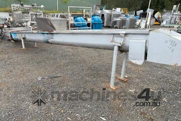 Conveyor Screw Type 6.5m Long x 320mm Dia with Sew Gearbox and motor