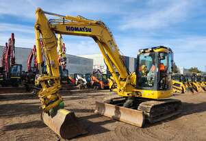 2021 KOMATSU PC88MR-10 9T EXCAVATOR (M743) WITH TILTING HITCH, BUCKETS AND 1765 HOURS