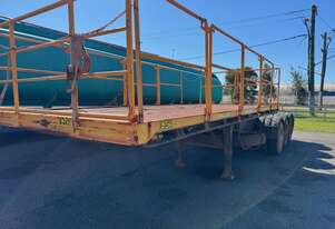 Trailer A Trailer Flat Top Tri Springs 1991 6m tray Twist lock 1TAD938 SN1788 Trailer A Trailer Flat Top Tri Springs 1991 6m tray Twist lock 1TAD938 SN1788