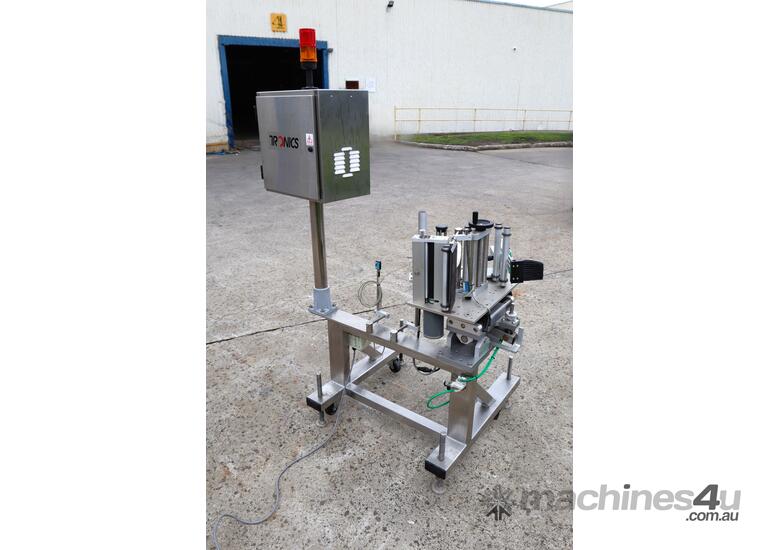 Used tronics Inline Stand Alone Labeler Label Head - Tronics Label ...