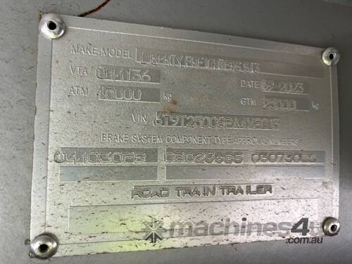 2023 Liberty Freighters  ST3 Tri Axle Drop Deck Curtainside Trailer