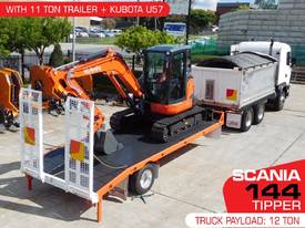 144 Tipper Truck + 11 Ton Tag Trailer & Kubota U57 - picture0' - Click to enlarge