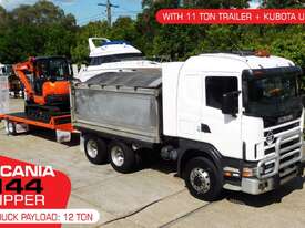 144 Tipper Truck + 11 Ton Tag Trailer & Kubota U57 - picture1' - Click to enlarge