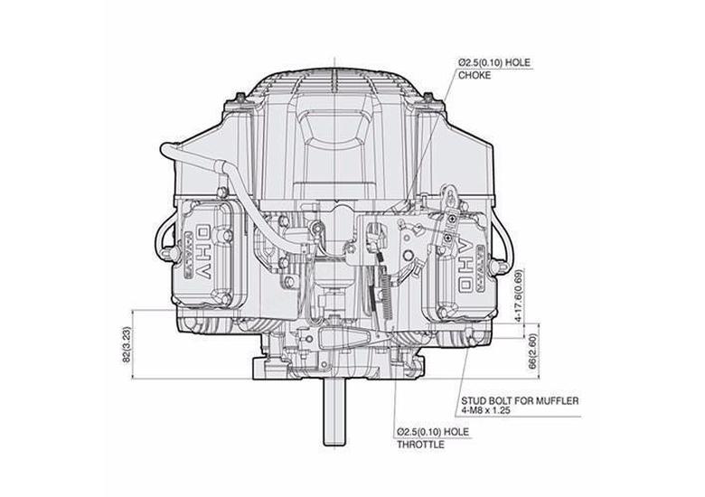caption Kawasaki FS481V 14.5HP Petrol Lawnmower Engine