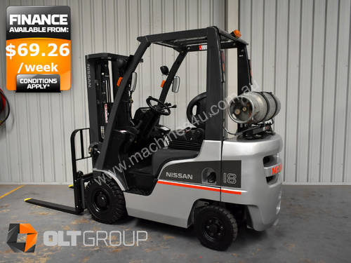 Used Forklift Nissan 1.8 Ton Container Mast Sideshift New Drive Tyres LPG 