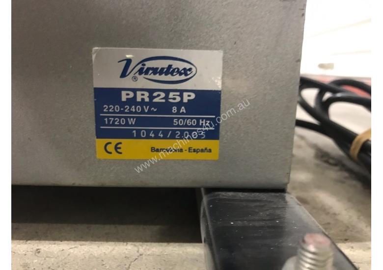 caption USED EDGING PRE GLUER RE BUILT HOT MELT AUTO WITH MOTORISED WINDER PR25P-DV VIRUTEX