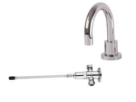 Acqualine AQD780 Modern Knee Operated Timer Basin Tap Set with Fixed Gooseneck Outlet - picture0' - Click to enlarge