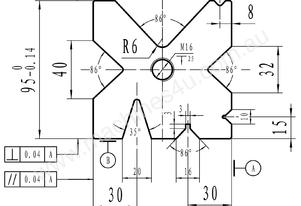 Multi Vee Bottom Die Block 95mm x 95mm Square Multi Vee Bottom Die Block 95mm x 95mm Square