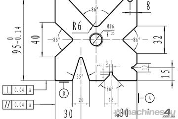 Multi Vee Bottom Die Block 95mm x 95mm Square Multi Vee Bottom Die Block 95mm x 95mm Square