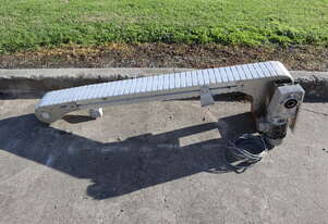 Motorised Slat Belt Conveyor - 1.6m long