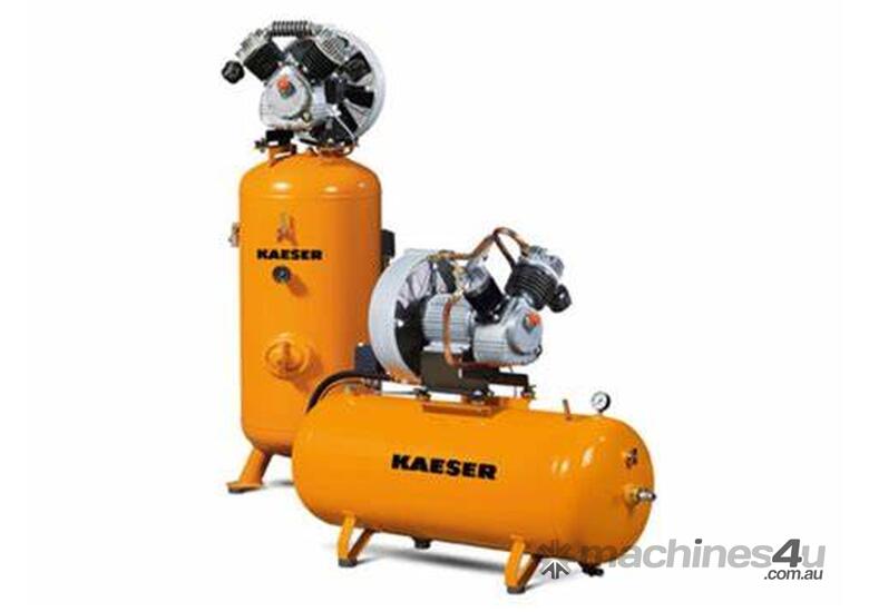 caption CVA Compressors - New Kaeser Classic 460/90 Single Phase Piston Compressor - 234 l/min - German Engi
