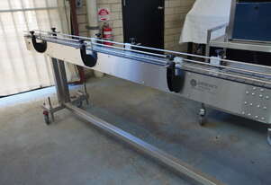 PACKSERV 4.8m Stainless Steel Slat Conveyor * suitable for all container types & shapes & sizes *